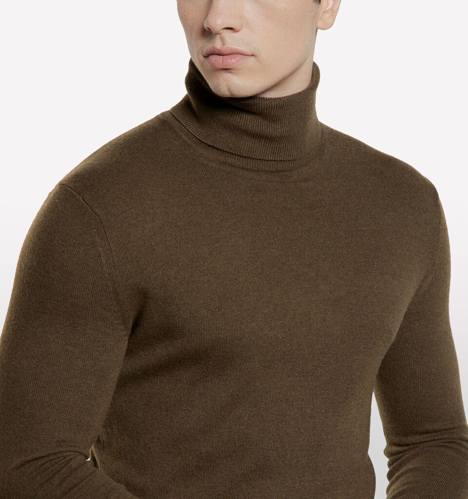 Pull marron coupe régulière à col montant - pulls col montant pour homme - Marron | Sisley image number 4